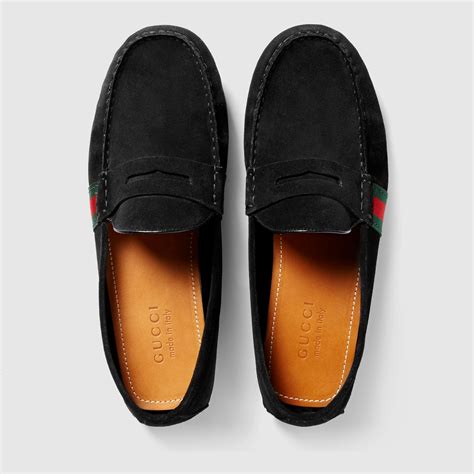 black gucci drivers|gucci suede driving shoes.